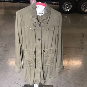 Olive tunic utility jacket